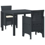 vidaXL Ensemble de salle à manger de jardin 3 Pièces Anthracite