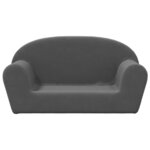 vidaXL Canapé pour enfants 2 places anthracite peluche douce