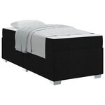 vidaXL Cadre de lit avec matelas Noir 80 x 200 cm tissu