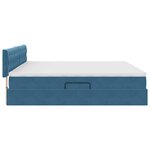 vidaXL Lit de Rangement avec matelas Bleu foncé 200 x 200 cm Velours