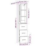Vidaxl buffet haut sonoma gris 35x34x180 cm bois d'ingénierie