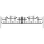 vidaXL Portail et sommet de lance Noir 406x120 cm Acier enduit poudre