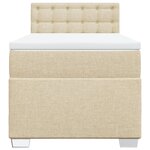 vidaXL Sommier à lattes de lit avec matelas Crème 90x200 cm Tissu