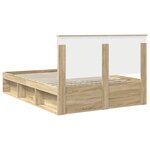 vidaXL Cadre de lit avec tête de lit Sonoma 140 x 190 cm Pin massif