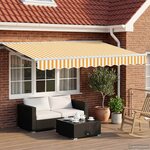 vidaXL Cadre de store manuel avec LEDs Jaune et blanc 3 x 2 5 m