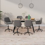 vidaXL Chaises pivotantes à manger lot de 6 Gris foncé Velours