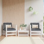 vidaXL Chaises de jardin et coussins lot de 2 blanc bois de pin massif