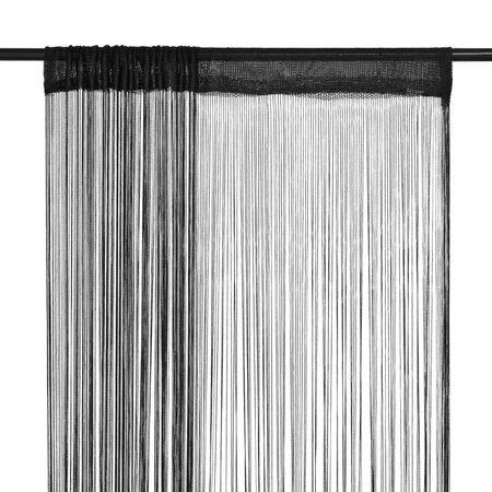 vidaXL Rideau en fils 2 Pièces 100 x 250 cm Noir