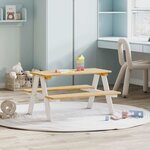 vidaXL Table et bancs pour enfants IRUN blanc 90x79 5x50cm bois massif