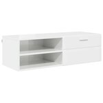 vidaXL Cabinet en Bois avec tiroir Blanc brillant 100 5 x 39 x 30 cm
