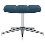 vidaXL Chaise de relaxation avec tabouret Bleu Velours