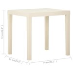 vidaXL Table de jardin Blanc 79x65x72 cm Plastique