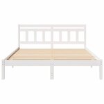 vidaXL Cadre de lit avec tête de lit Blanc Bois de pin