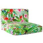 vidaXL Set de coussins de palette Floral 2 Pièces Jungle tropicale