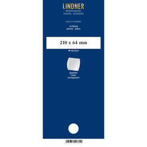 Bandes double soudure 210 x 64 mm pour timbres-poste. Fond - Transparent