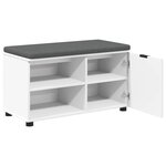 vidaXL Banc d'entrée avec coussin Uni Blanc 80 x 38 x 46 cm