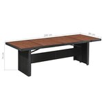 vidaXL Table de jardin 240x90x74 cm Résine tressée et bois d'acacia