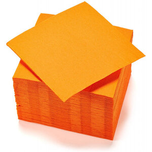 Lot de 40 serviettes en papier 2 plis - 38x38 cm - orange - gappy