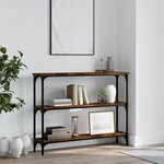 vidaXL Table console chêne fumé 100x22 5x75 cm bois d'ingénierie