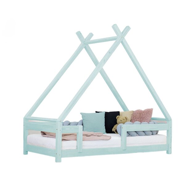 Lit cabane enfant TAHUKA 90 x 200 bleu clair