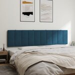 vidaXL Coussin de tête de lit bleu 200 cm velours