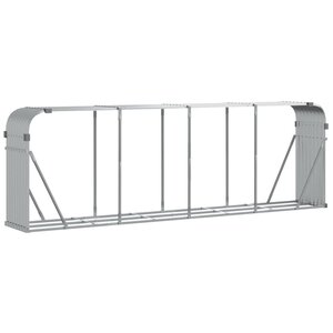 vidaXL Porte-bûches argenté 300x45x100 cm acier galvanisé
