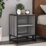 vidaXL Tables de chevet 2 Pièces sonoma gris bois d'ingénierie et métal