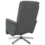 vidaXL Fauteuil inclinable de massage et repose-pieds gris foncé tissu