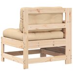 vidaXL Canapé de jardin accoudoir avec coussin bois massif de pin