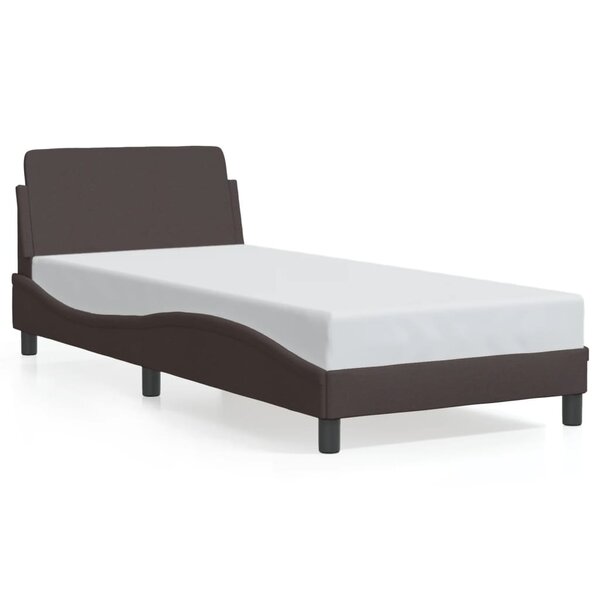 vidaXL Cadre de lit Dover marron foncé 80x200 cm tissu