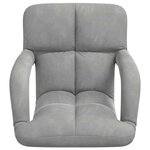vidaXL Fauteuil de sol ajustable Gris clair Velours
