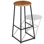 vidaXL Tabourets de bar lot de 2 bois de teck massif