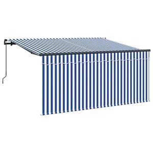 vidaXL Auvent Rétractable Bleu et Blanc 300 x 200 cm