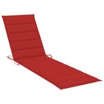 vidaXL Chaises longues lot de 2 avec coussin rouge Bois de teck solide