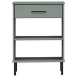vidaXL Armoire console avec pieds en métal Gris Bois pin massif OSLO