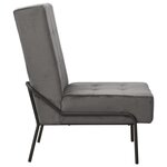 vidaXL Chaise de relaxation 65x79x87 cm Gris foncé Velours