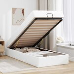 vidaXL Cadre de lit avec matelas avec matelas 2 Pièces Blanc PVC