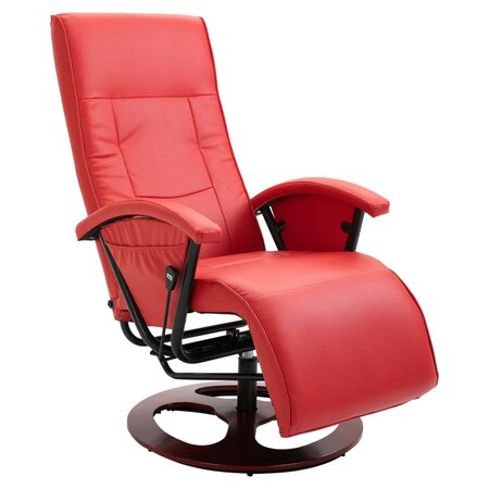 Vidaxl fauteuil tv pivotant rouge similicuir