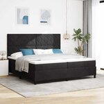 vidaXL Lit à ressorts avec matelas Noir 200 x 200 cm Velours
