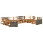 vidaXL Ensemble de canapés d'extérieur 9 Pièces Naturel