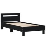 vidaXL Cadre de lit sans matelas avec lumières LED noir 100x200 cm