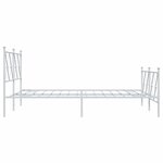 vidaXL Cadre de lit métal sans matelas et pied de lit blanc 140x190 cm