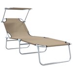 vidaXL Transat 2-personne 2 Pièces Taupe 58 x 188 x 77cm tissu