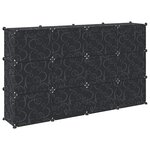 vidaXL Cubes de rangement 12 Pièces avec portes noir PP