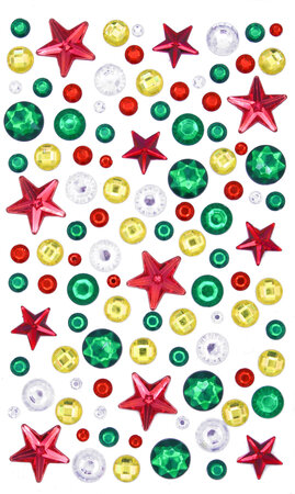 Stickers strass étoiles aux couleurs de Noël 105 pièces