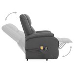 vidaXL Fauteuil de massage inclinable Gris foncé Tissu