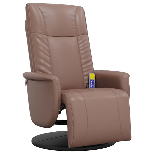 vidaXL Fauteuil inclinable de massage repose-pieds marron similicuir