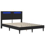 vidaXL Cadre de lit avec bandes LED Noir 120 x 190 cm Simili cuir
