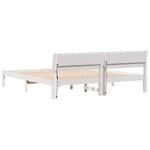 vidaXL Cadre de lit avec des lumières à LED Blanc 200 x 200 cm bois