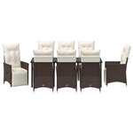vidaXL Ensemble de salle à manger pour jardin 9 Pièces Marron Poly rotin